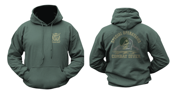 US Army Military Combat Diver Special Forces Hoodie Sweatshirt