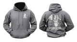 Executive Outcomes Africa Operations Hoodie in dark grey with front logo and back Africa Operations design