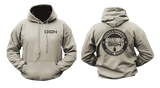 GIGN Hoodie Sweatshirt in sand color with front GIGN logo and back French Gendarmerie Nationale Special Forces emblem