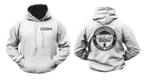 GIGN Hoodie Sweatshirt in white with front GIGN logo and back French Gendarmerie Nationale Special Forces emblem