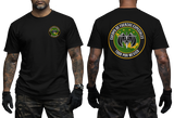 Black tactical t-shirt featuring the official GAFES Mexico Special Forces insignia on the chest and a large back print. Text reads 'CUERPO DE FUERZAS ESPECIALES' and 'TODO POR MEXICO'.