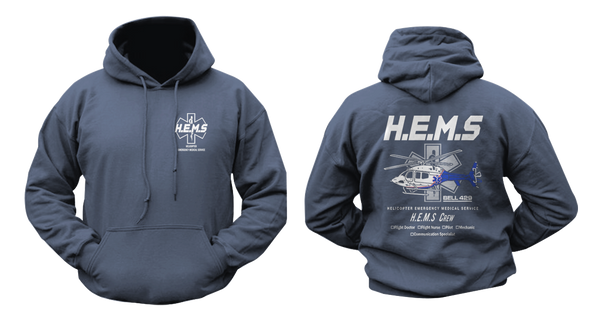 Flight Medic Bell 429 EMS Paramedic Hoodie – Air Ambulance Helicopter Hooded Sweatshirt