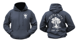 IDF Golani Brigade 13th Battalion Hoodie in navy featuring a front military emblem and a large back Golani Brigade graphic with Hebrew text