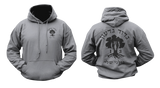 IDF Golani Brigade 13th Battalion Hoodie in charcoal gray with a small front Golani emblem and large back insignia featuring Hebrew lettering