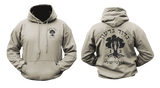 IDF Golani Brigade 13th Battalion Hoodie in sand featuring a front military emblem and a large back Golani Brigade graphic with Hebrew text