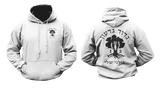 IDF Golani Brigade 13th Battalion Hoodie in white featuring a front military emblem and a large back Golani Brigade graphic with Hebrew text