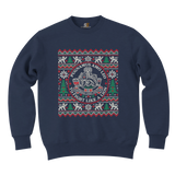 Rhodesian Light Infantry Ugly Christmas Sweater in navy featuring the RLI lion emblem and traditional Christmas sweater pattern.