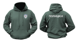 Serbian Police Hoodie – ПОЛИЦИЈА Patch Logo Black Sweatshirt