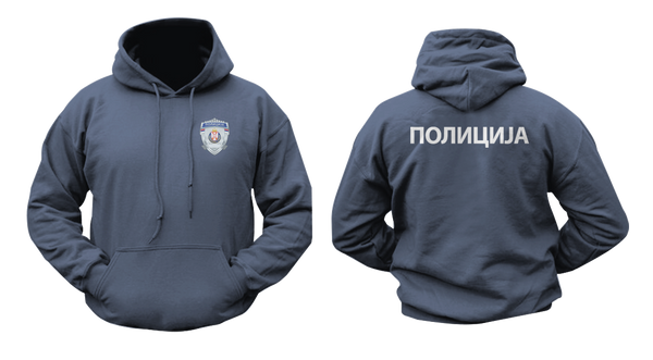 Serbian Police Hoodie – ПОЛИЦИЈА Patch Logo Black Sweatshirt