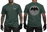 green Tactical Shirt featuring Russian Military Intelligence (GRU) Logo with Bat and Target Symbol - SupremaShirt Military Apparel