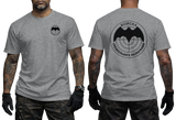 sports grey Tactical Shirt featuring Russian Military Intelligence (GRU) Logo with Bat and Target Symbol - SupremaShirt Military Apparel