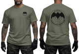 military green Tactical Shirt featuring Russian Military Intelligence (GRU) Logo with Bat and Target Symbol - SupremaShirt Military Apparel