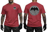 red Tactical Shirt featuring Russian Military Intelligence (GRU) Logo with Bat and Target Symbol - SupremaShirt Military Apparel
