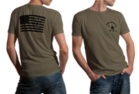 Nous Defions We Defy Special Forces U.S. Army Elite Troops USA Flag T-shirt